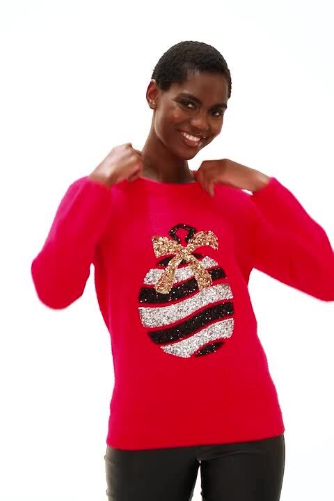 Red store sequin jumper