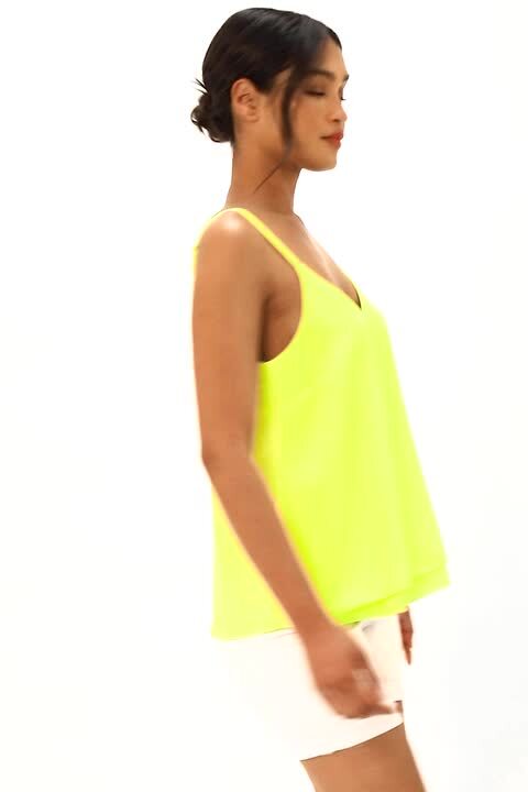Roman Cross Back V-neck Camisole in Yellow