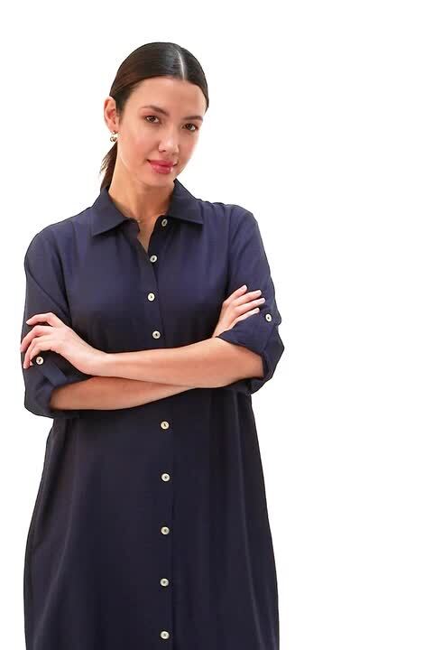light blue lace maxi dress Navy Maxi Shirt Dress – Heidi Klein main image 0