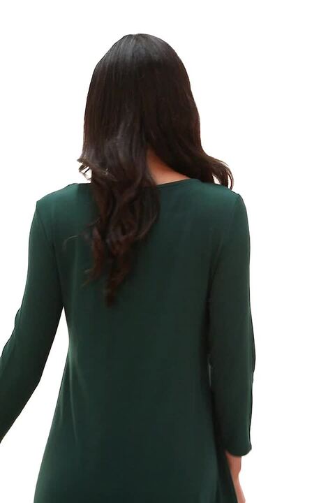 Forest Green A-Line Pocket Detail Stretch Swing Dress | Roman UK