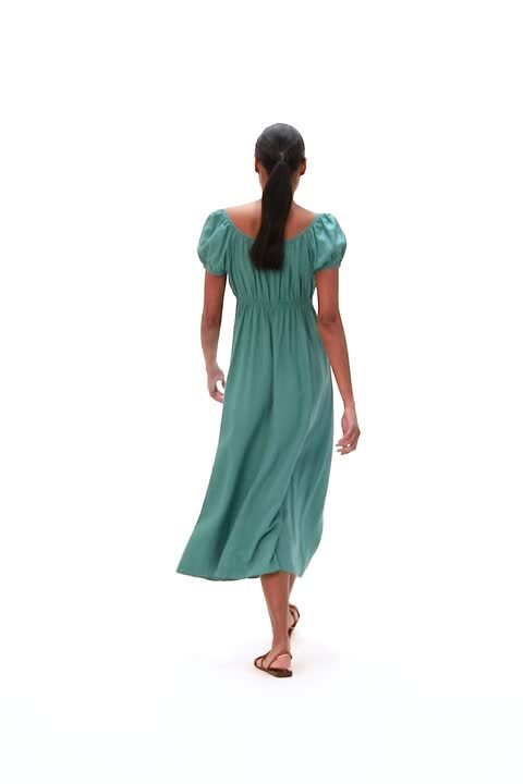 green emerald velvet dress Holland Dress Jade Silk Cady main image 0