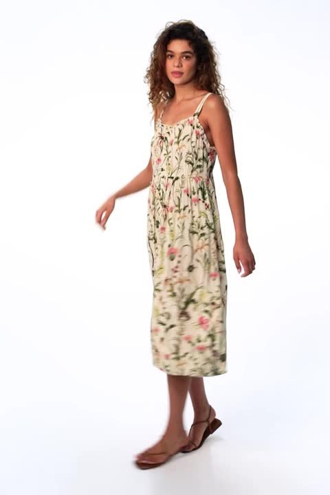 Robe Tunique Imprimée Florale Ivory - épaule Dénudée - Coupe Mini