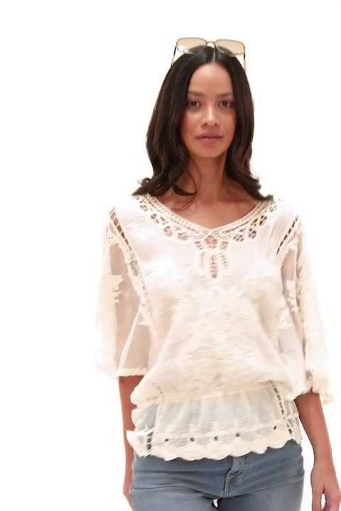Ivory Dusk Butterfly Lace Blouse | Dusk UK
