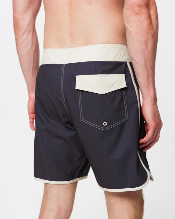 Men’s surfing boardshorts mid-length surf shorts 18”, 500 Sober blue - Video 2