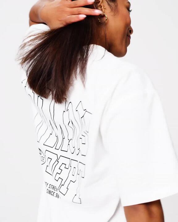 Women's Oversized Sports T-Shirt - White - Video 2