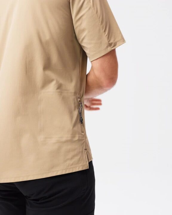 Breathable short-sleeved mountain bike jersey, 500 beige - Video 2