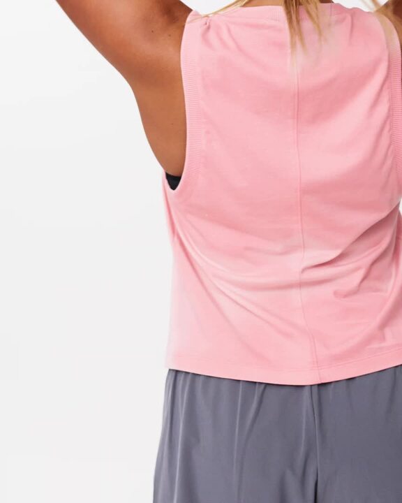 Women's Cotton Cropped Tank Top - Powder Pink - Video 2