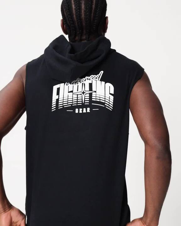 Boxing Hooded Tank Top - Black