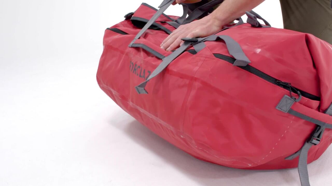 Afoxsos 90L Red Nylon Camping Backpack Waterproof Travel Bag