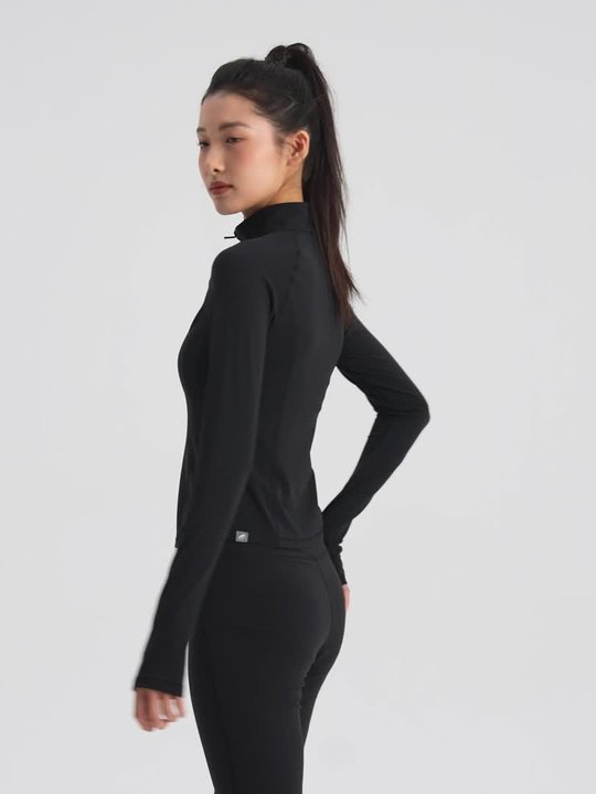 Women's Yoga/Pilates Jacket Breathe - Black - Video 2