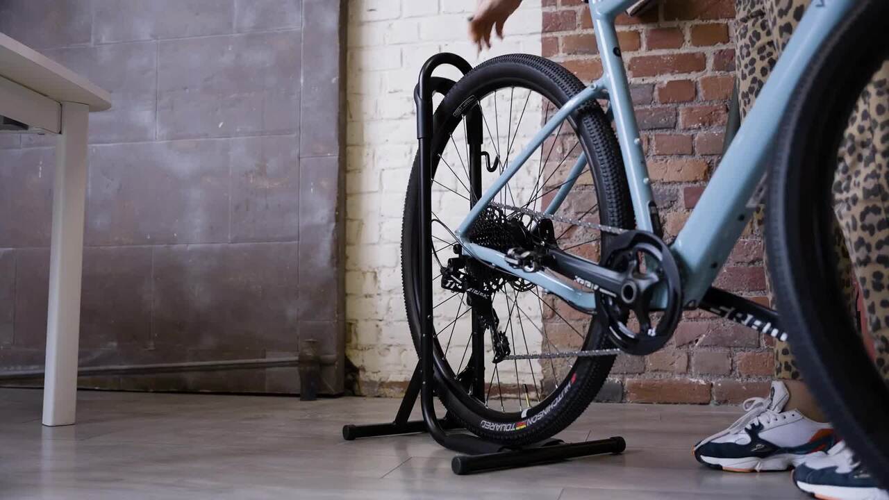 Support 1 vélo au sol, 2 en 1, noir