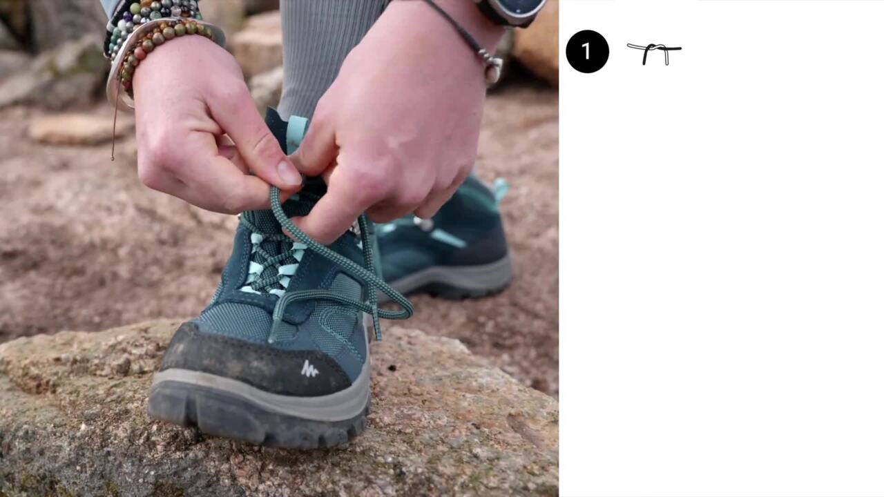 Botas impermeables de tela para trekking Mujer Forclaz MT100 tex