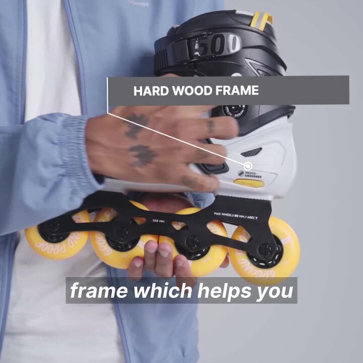 Adult Skating Shoes Inline MF 500 White - Video 2