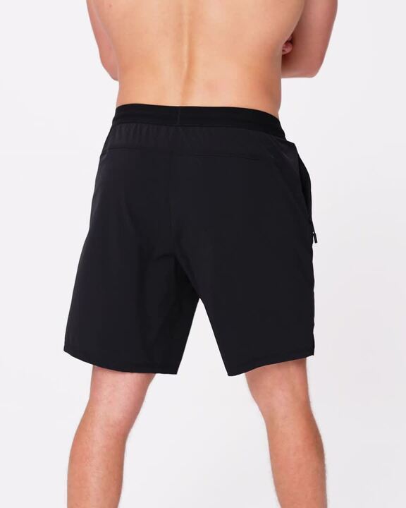 Men's 23 cm Long Fitness Shorts - Black - Video 2