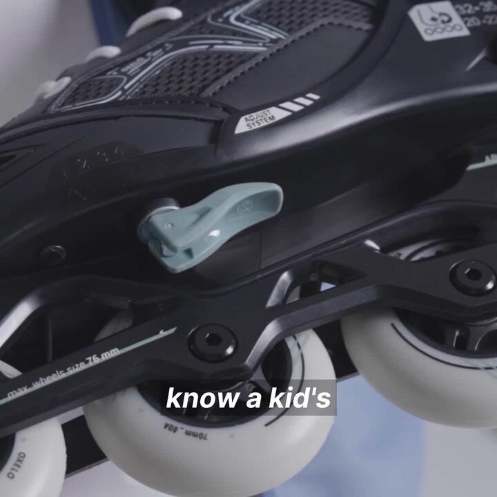 Kids Skating Shoes Inline Fit 3 Black - Video 2