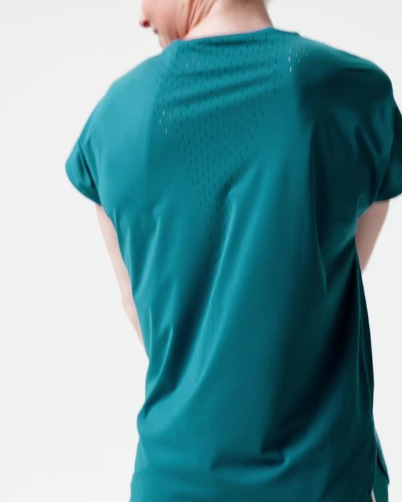 Women's Loose-Fit Breathable Fitness T-Shirt - Teal - Video 2