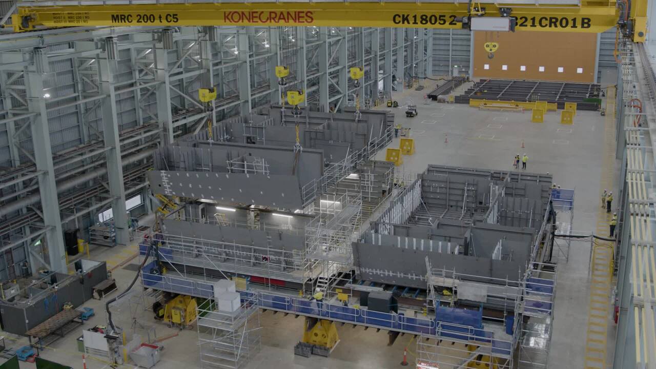 First vertical construction - Hunter Class Frigate Program