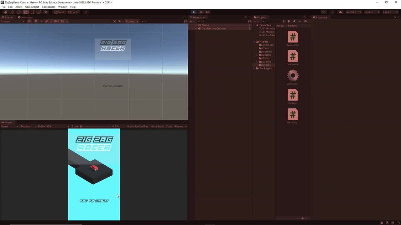 Unity Android – Build a 3D ZigZag Racing Game with C#