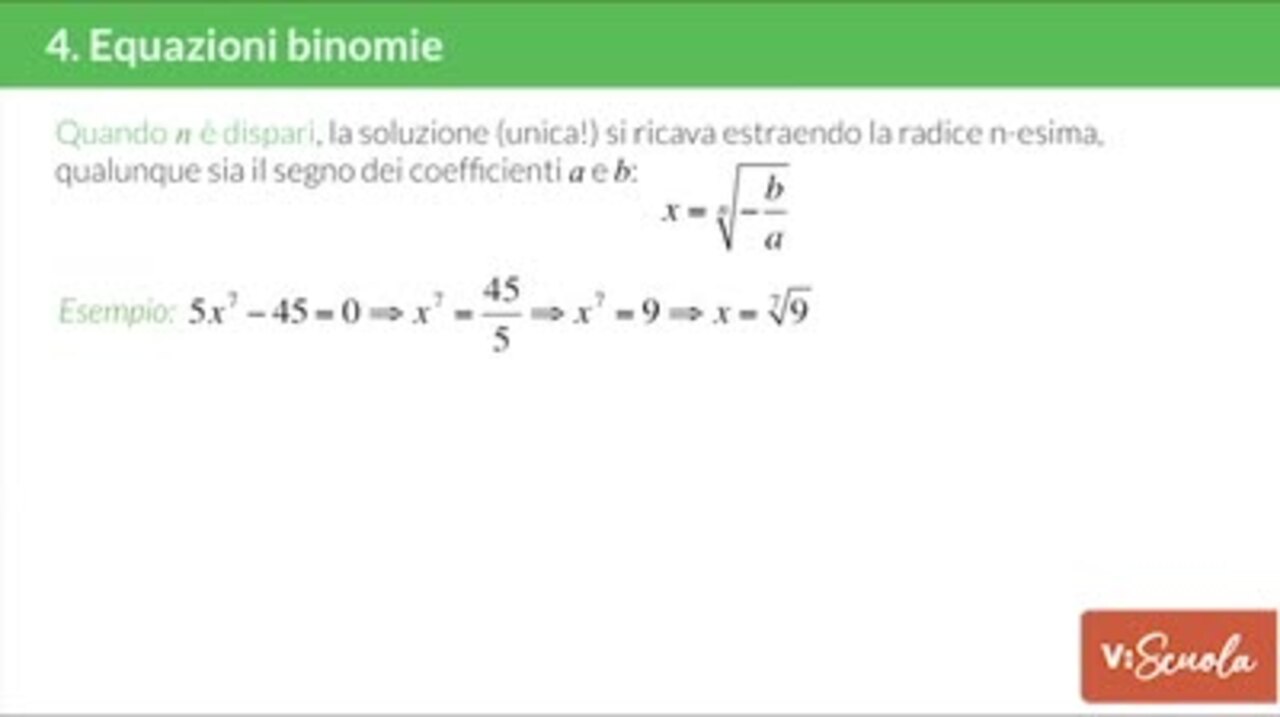 algebra dei coefficienti