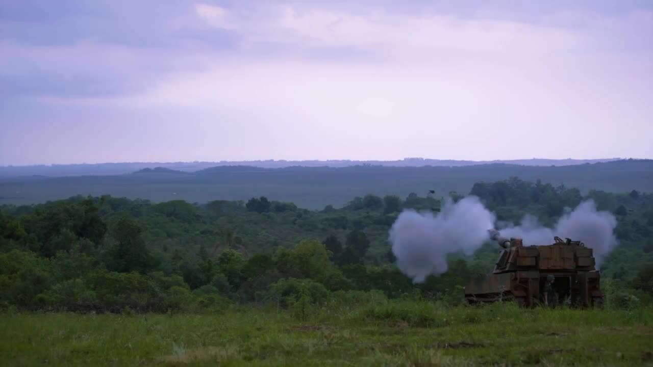 Brazilian Army conducts live fire of recently received M109A5+ Self-Propelled Howitzers