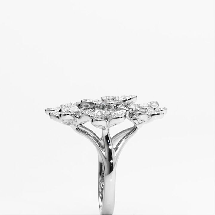 Wild Flower Large Diamond Cluster Ring