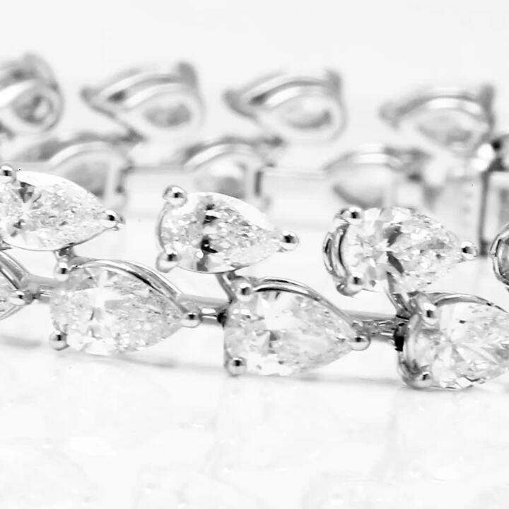 Bracelet en diamants en forme de poire