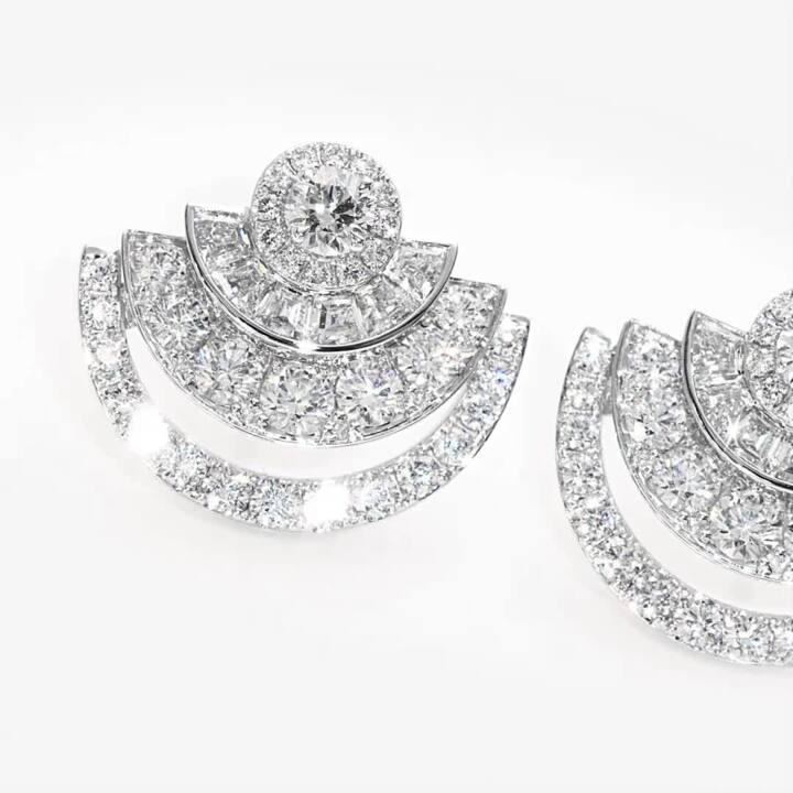 Night Moon Baguette Cut Diamond Earrings