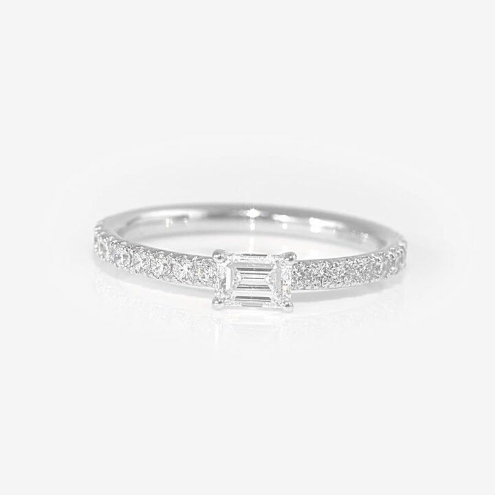 Foufou Horizontal Emerald Cut Diamond Ring, - Graff