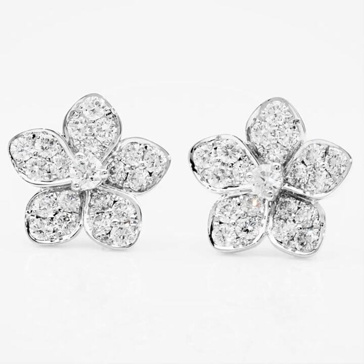 Wild Flower Pavé Diamond Stud Earrings