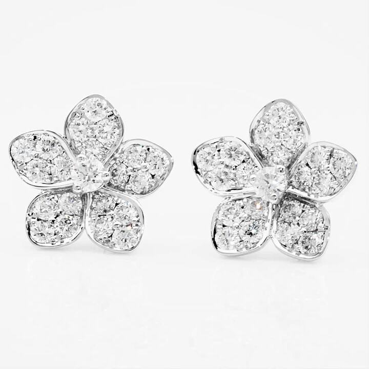 Blossom White Gold Diamond Stud Earrings