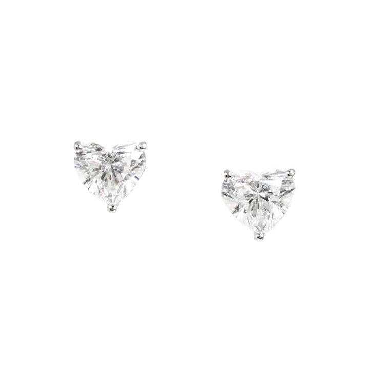 Heart Shape Diamond Stud Earrings