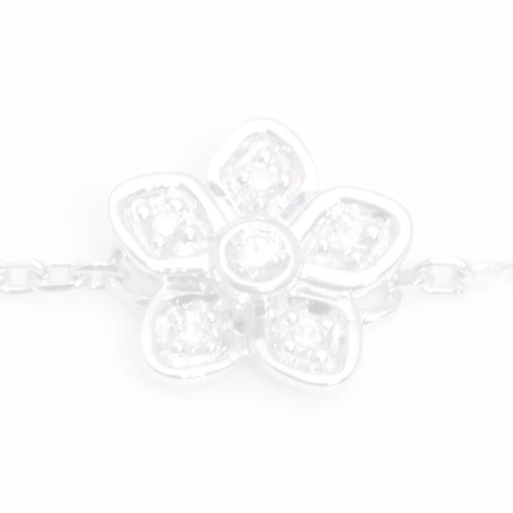 ダイヤモンド ホワイトゴールド ブレスレット K14WG 波状 花形装飾 ダイヤモンド ホワイトゴールド ブレスレット K14WG 波状 花形装飾