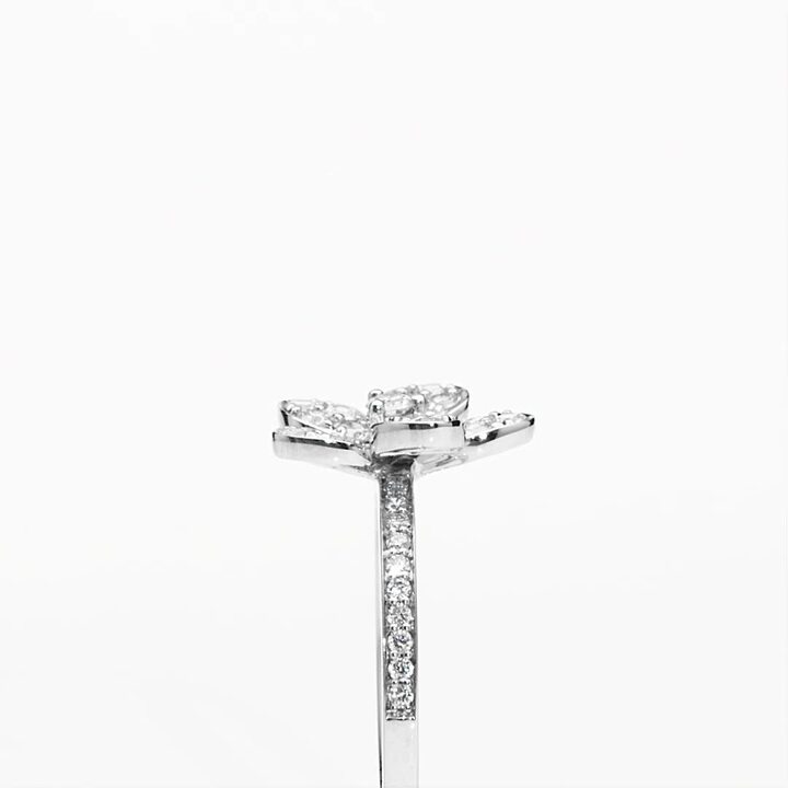 Four Petal Diamond Pave Flower Ring – Estella Collection