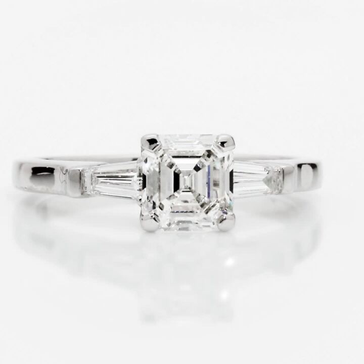 Promise Square Emerald Cut Diamond Engagement Ring