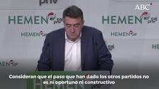 El PNV se desmarca de la declaración de los independentistas por «inoportuna» e inconstructiva