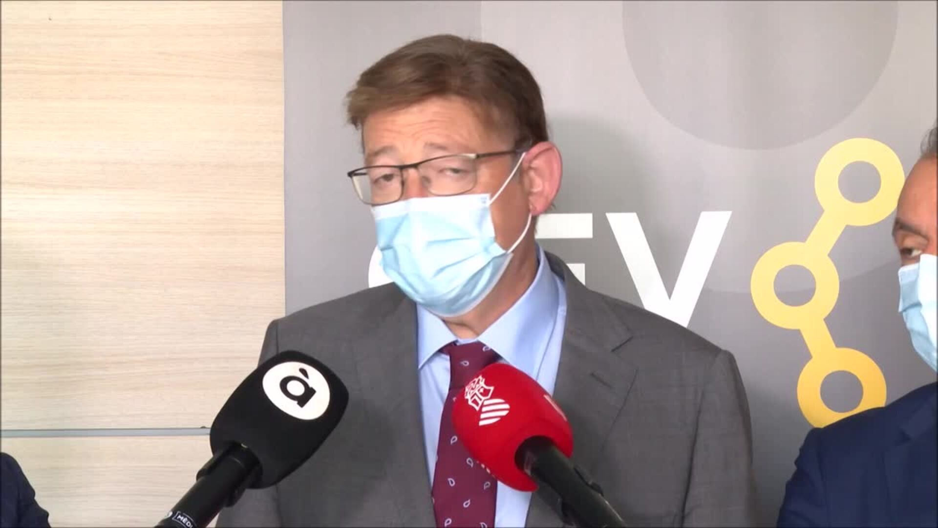 Imagen del presidente de la Generalitat Valenciana, Ximo Puig, este jueves en un acto de la CEV en Alicante