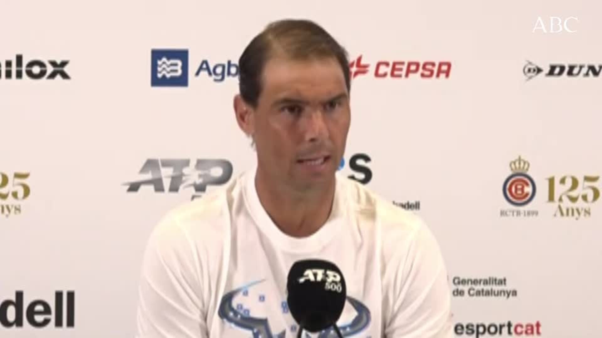 Rafa Nadal durante el último entrenamiento para comprobar su estado