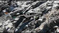 Un jubilado, rescatado en helicóptero por terco: se empeñó en cruzar de noche un glaciar del Pirineo