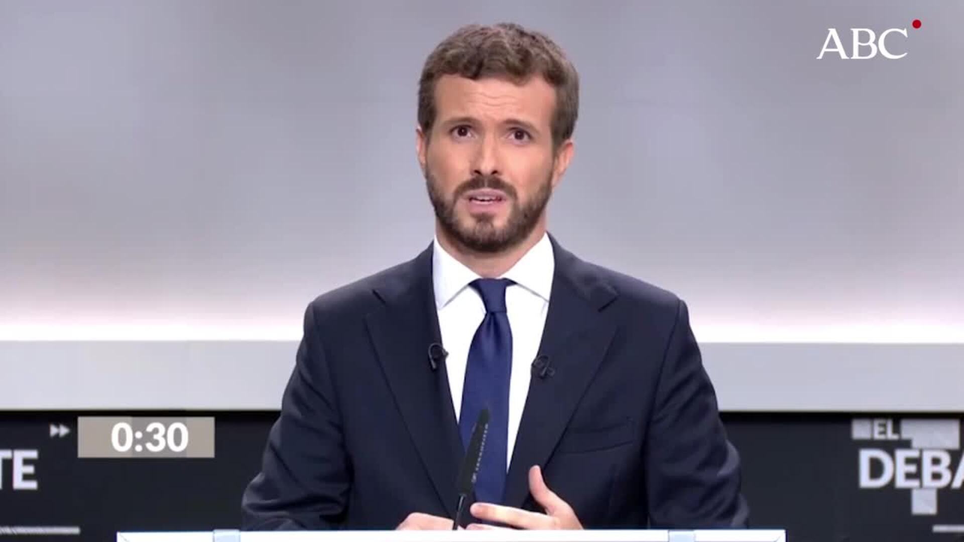 Vea el minuto final de Pablo Casado en el debate