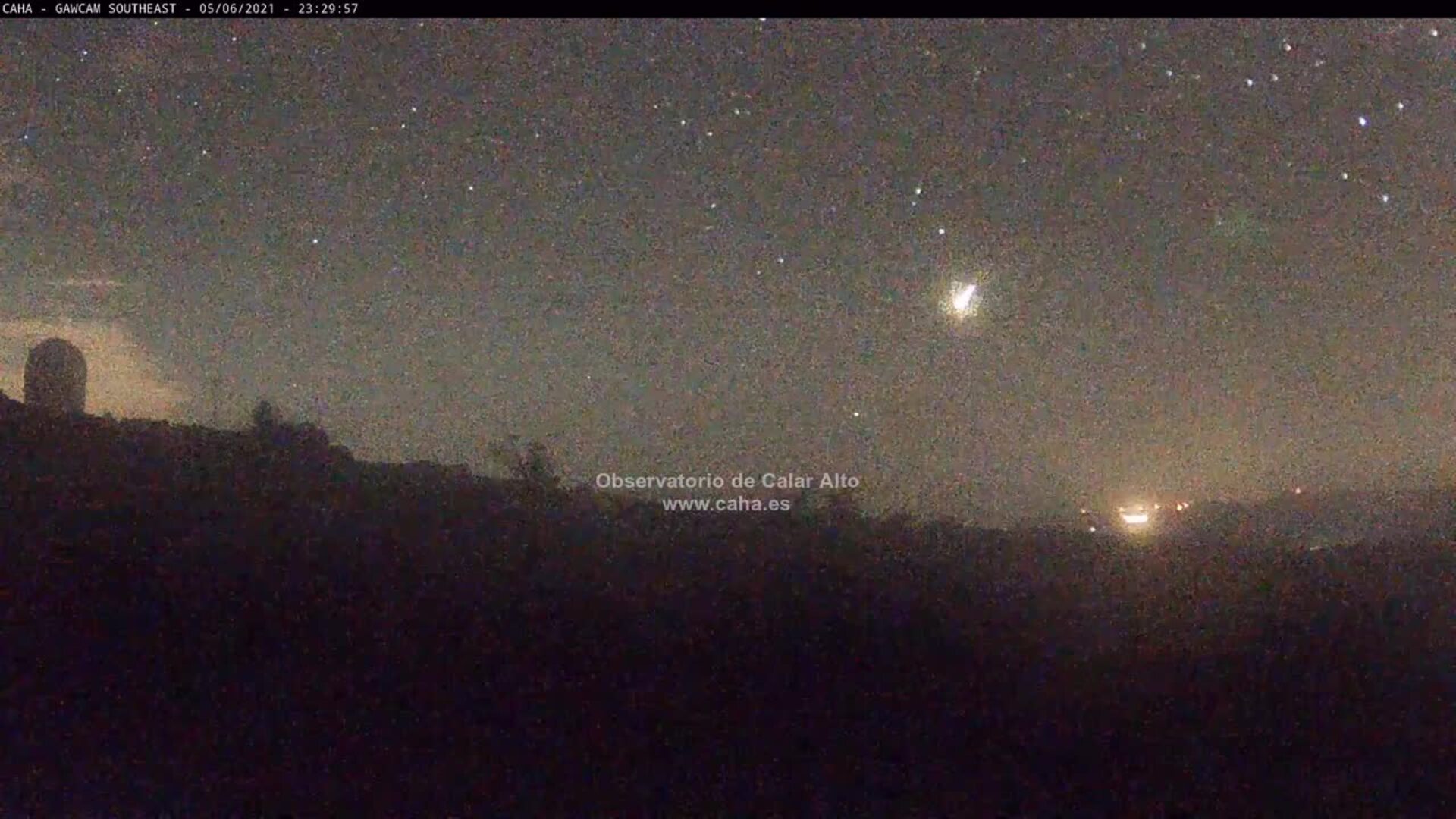 El vídeo del espectacular bólido sobre los cielos de Almería