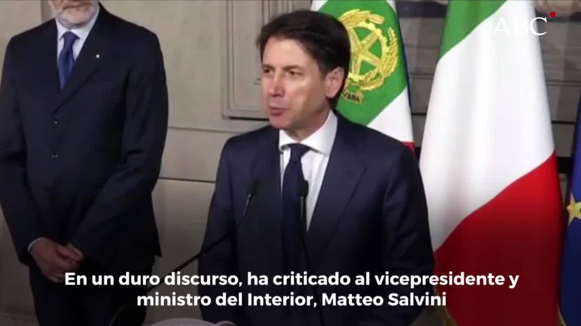 Giuseppe Conte anuncia su dimisión y carga duramente contra Salvini