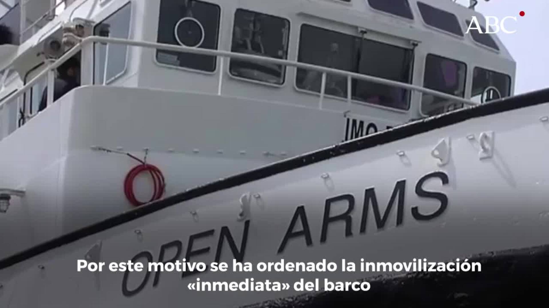 Los exámenes en el puerto siciliano detectan «anomalías graves» en el Open Arms