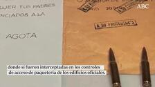 Las tres cartas con 7 balas se echaron al buzón a la vez pero llegaron en días consecutivos a la DGC y a Interior