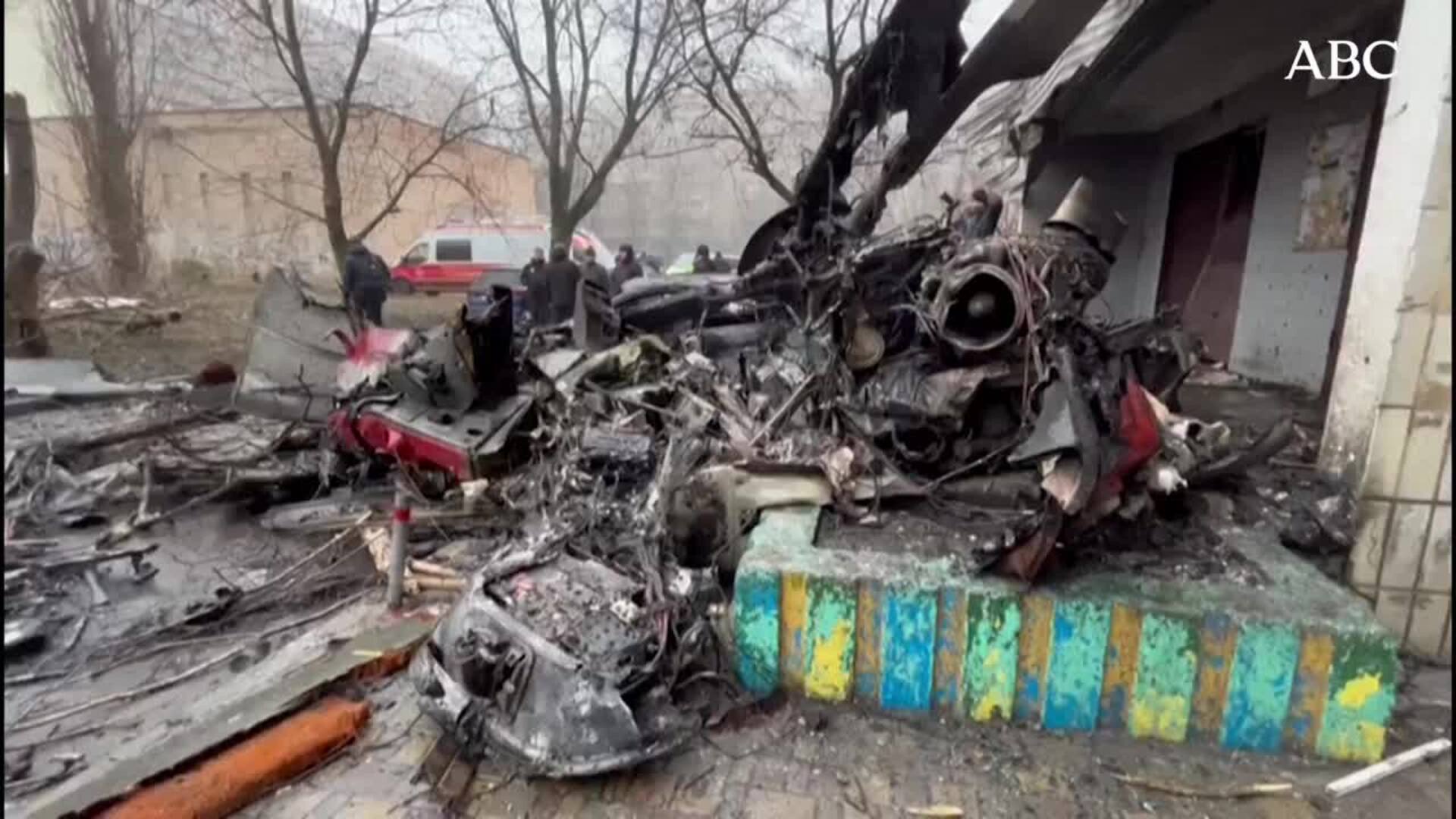 Muere la cúpula del Ministerio del Interior de Ucrania al estrellarse su helicóptero cerca de una guardería de Kiev