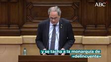 Torra pide publicar las resoluciones contra el Rey aprobadas por el Parlamento catalán