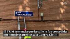 Almeida restituye la placa de la calle Millán-Astray por orden judicial