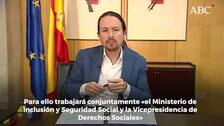 La vicepresidencia de Iglesias asegura que ha pactado con Sánchez lanzar la renta mínima en mayo