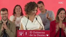 Vídeo: María Jesús Montero recibe una llamada de su madre en pleno mitin