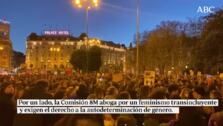 La división del feminismo desluce las marchas del 8-M en Madrid
