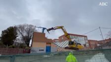 Adiós a la Nevera: primeras imágenes de la demolición del mítico pabellón del Estudiantes